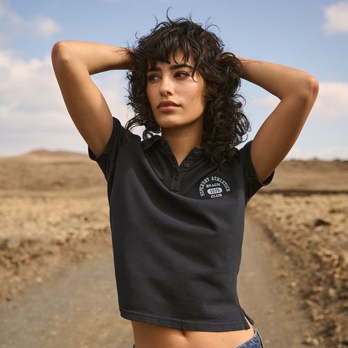 Women's Athletic Essentials 90s Fitted Polo Navy / Eclipse Navy - Size: 10 - Superdry - Modalova