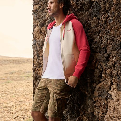 Men's Essential Baseball Zip Hoodie Red / Oatmeal/cranberry Crush Red - Size: L - Superdry - Modalova