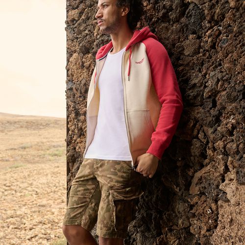 Men's Essential Baseball Zip Hoodie Red / Oatmeal/cranberry Crush Red - Size: M - Superdry - Modalova