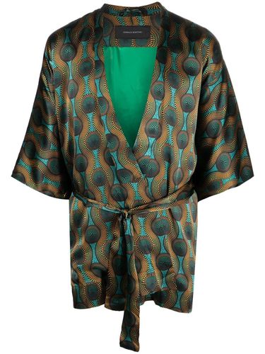 Printed Silk Short Kimono - Ozwald boateng - Modalova