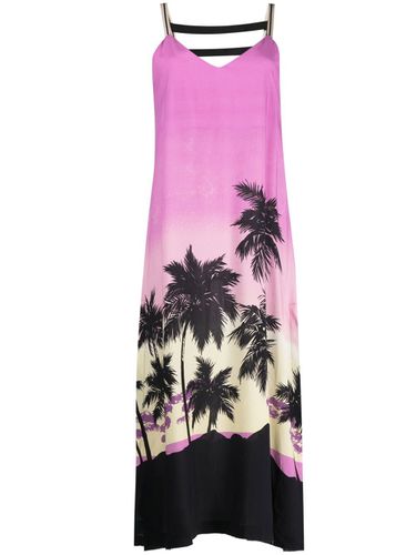 Sunset Print Midi Dress - Palm Angels - Modalova