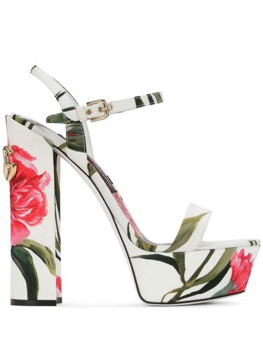 Printed Platform Heel Sandals - Dolce & Gabbana - Modalova