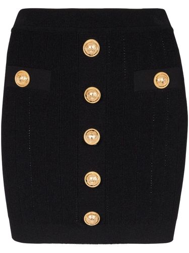 High Waist Buttoned Mini Skirt - Balmain - Modalova