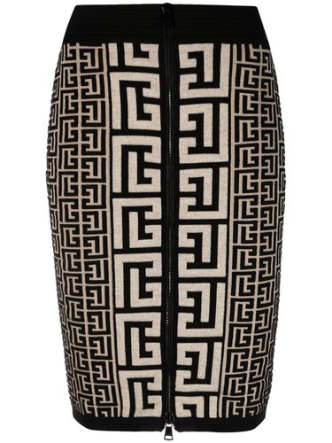 BALMAIN - Monogram High Waist Skirt - Balmain - Modalova