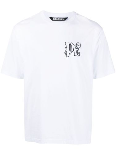 Monogram Cotton T-shirt - Palm Angels - Modalova