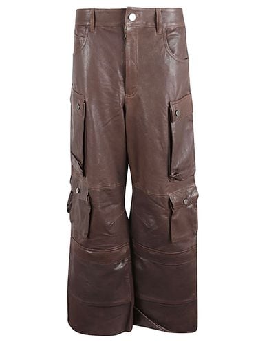 FERMAS.CLUB - Leather Cargo Pants - Fermas.club - Modalova