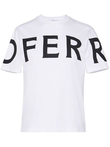 FERRAGAMO - Logo Cotton T-shirt - Ferragamo - Modalova