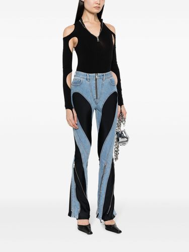 Slited Bi-material Spiral Jeans - Mugler - Modalova