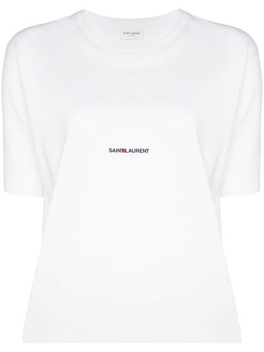 SAINT LAURENT - Logo Cotton T-shirt - Saint Laurent - Modalova