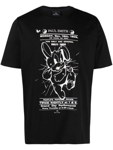 Rabbit Poster Print Cotton T-shirt - PS Paul Smith - Modalova