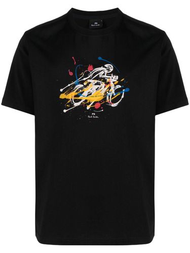 Cyclist Print Cotton T-shirt - PS Paul Smith - Modalova
