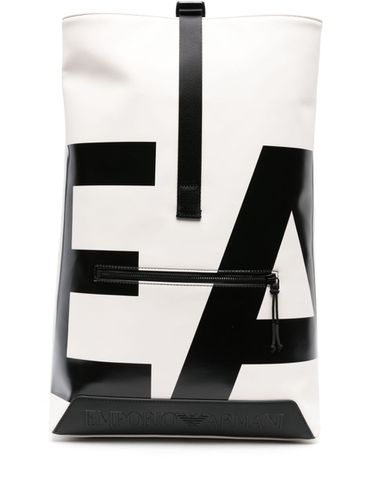 Logo Leather Backpack - Emporio Armani - Modalova