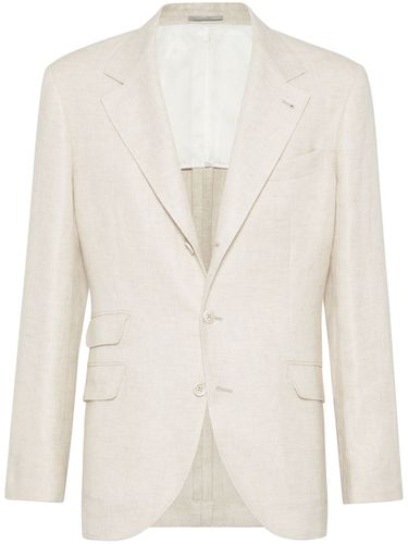 Cotton And Linen Single-breasted Jacket - Brunello Cucinelli - Modalova