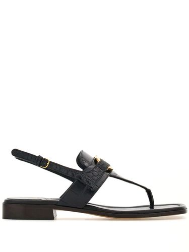 Gancini Leather Thong Sandals - Ferragamo - Modalova