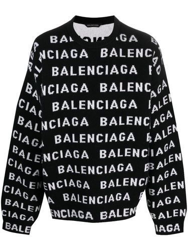 Allover Logo Crewneck Sweater - Balenciaga - Modalova
