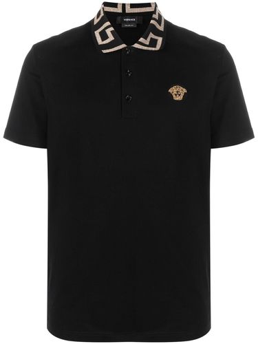 Logo Organic Cotton Polo Shirt - Versace - Modalova