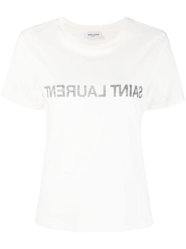 SAINT LAURENT - Logo Cotton T-shirt - Saint Laurent - Modalova