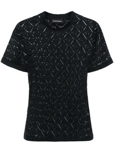 Devoré Cotton T-shirt - Emporio Armani - Modalova