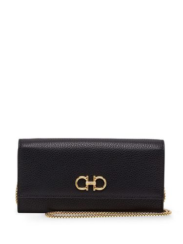 Gancini Leather Wallet On Chain - Ferragamo - Modalova