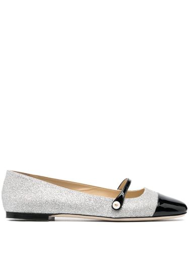 Elisa Flat Glittered Leather Flats - Jimmy Choo - Modalova