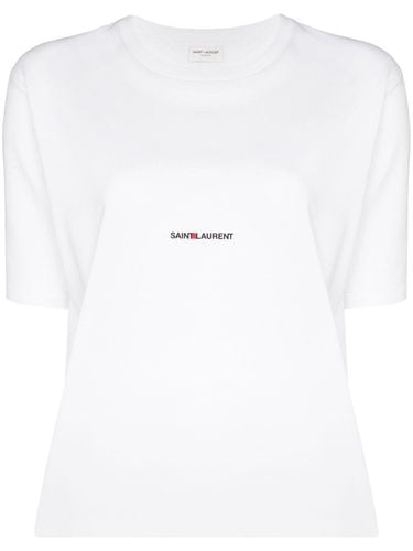 SAINT LAURENT - Logo Cotton T-shirt - Saint Laurent - Modalova