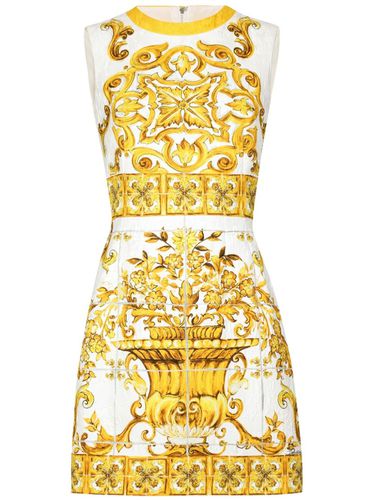 Maiolica Print Cotton Mini Dress - Dolce & Gabbana - Modalova