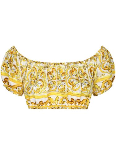 Maiolica Print Cotton Top - Dolce & Gabbana - Modalova