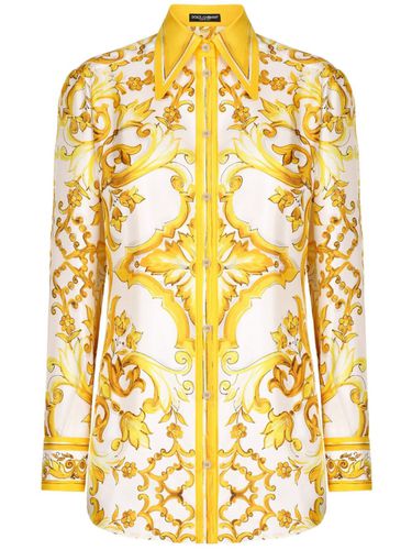 Maiolica Print Silk Shirt - Dolce & Gabbana - Modalova