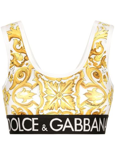 Maiolica Print Gym Bra - Dolce & Gabbana - Modalova