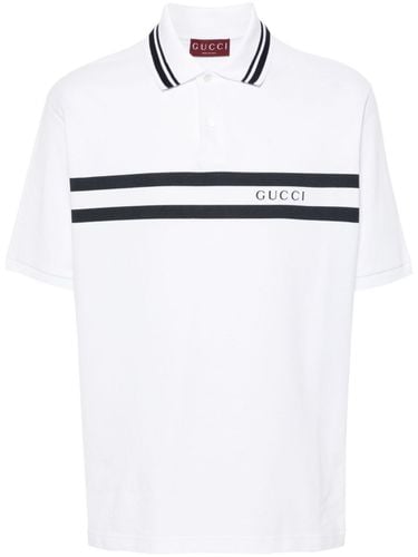 GUCCI - Logo Cotton Polo Shirt - Gucci - Modalova