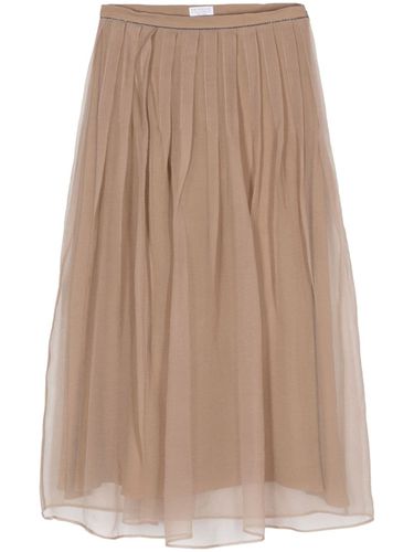 Silk Midi Skirt - Brunello Cucinelli - Modalova