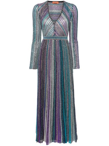 Striped V-necked Long Dress - Missoni - Modalova