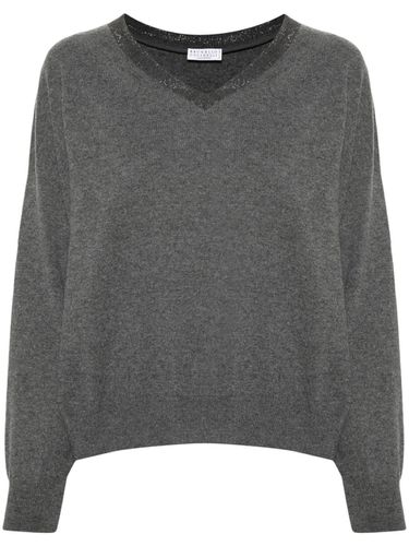Cashmere V-necked Sweater - Brunello Cucinelli - Modalova