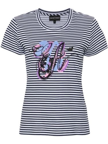 Striped Cotton T-shirt - Emporio Armani - Modalova