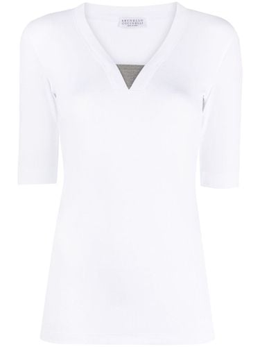 Cotton V-necked T-shirt - Brunello Cucinelli - Modalova