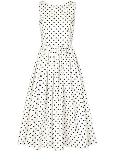 Dots Print Cotton Midi Dress - Dolce & Gabbana - Modalova