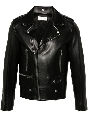 Motorcycle Leather Jacket - Saint Laurent - Modalova