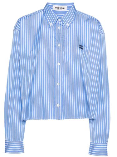 MIU MIU - Logo Striped Shirt - Miu Miu - Modalova