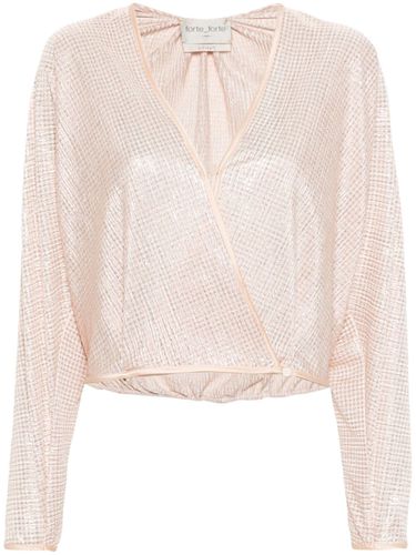 Lamé Pied De Poule Crossed Shirt - Forte Forte - Modalova