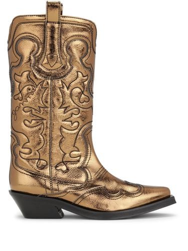 GANNI - Embroidered Western Boots - Ganni - Modalova