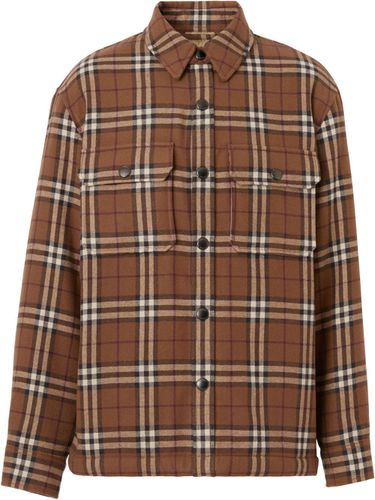 Check Motif Wool Shirt Jacket - Burberry - Modalova