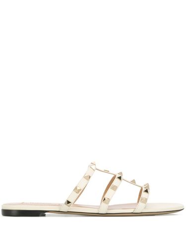 Rockstud Leather Flat Sandals - Valentino Garavani - Modalova