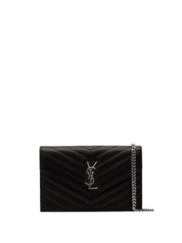 Cassandre Leather Wallet On Chain - Saint Laurent - Modalova