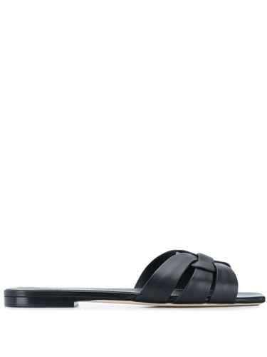 Tribute Leather Flat Sandals - Saint Laurent - Modalova