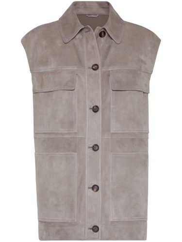 Suede Leather Vest - Brunello Cucinelli - Modalova