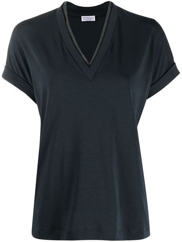 Cotton V-necked T-shirt - Brunello Cucinelli - Modalova