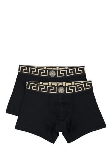 Greca Cotton Boxers - Bipack - Versace - Modalova