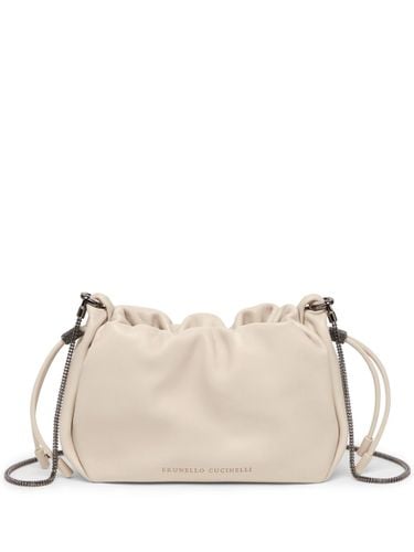 Soft Leather Bucket Bag With Chain Strap - Brunello Cucinelli - Modalova