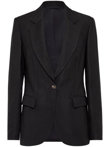 Linen Fluid Jacket With Shiny Details - Brunello Cucinelli - Modalova