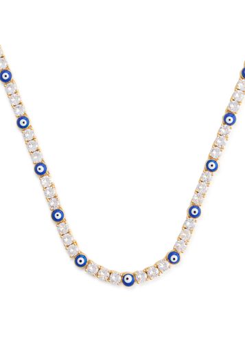 Serena x Evil Eye Crystal-embellished 18kt Gold-plated Necklace - Crystal Haze - Modalova